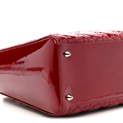 Christian Dior Patent Cannage Medium Lady Dior Red 9 of 10