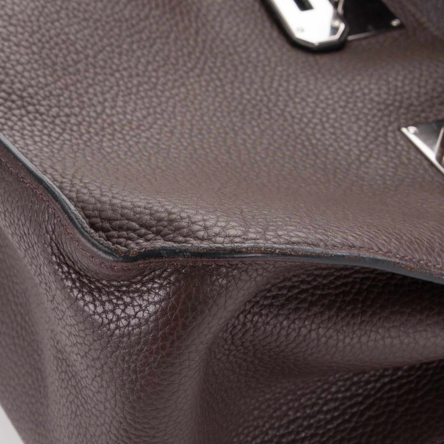 Hermes Taurillon Clemence Jypsiere 34 Chocolate 9 of 9