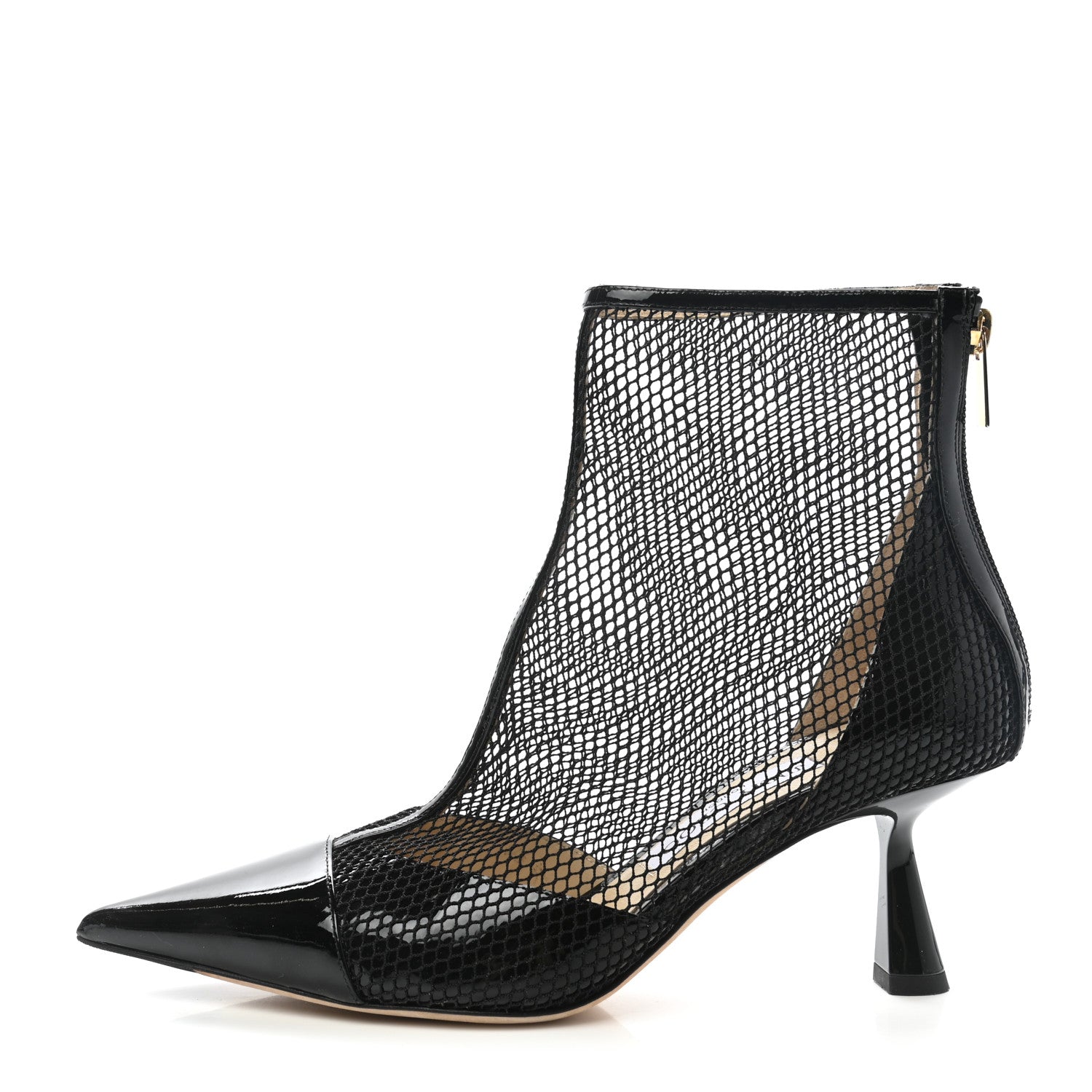 Jimmy Choo Mesh Patent Kix 100 Boots 38 Black 1 of 8