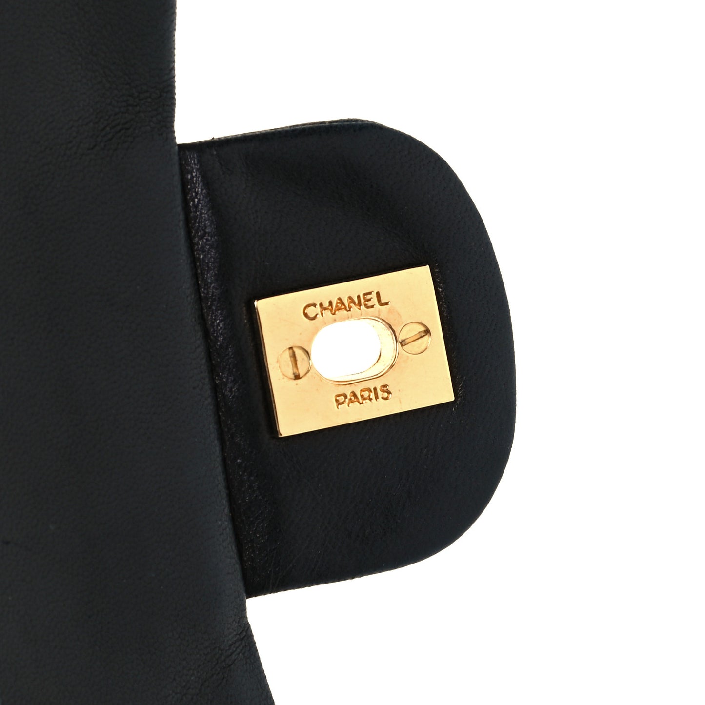 Lambskin Quilted Medium Double Flap Black