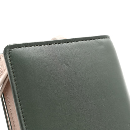Loewe X SUNA FUJITA Satin Calfskin Panda Compact Zip Wallet Bottle Green 9 of 10