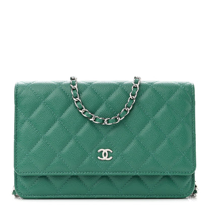 Chanel Caviar Quilted Wallet On Chain WOC Green 1 of 12