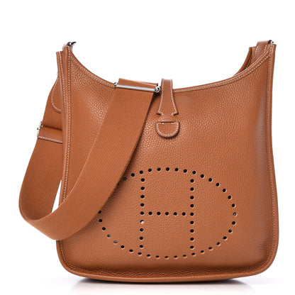 Hermes Taurillon Clemence Evelyne III PM Gold 1 of 9