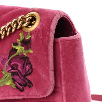 Gucci Velvet Matelasse Blind for Love Embroidered Medium GG Marmont Shoulder Bag Light Raspberry Rose Multicolor 11 of 17