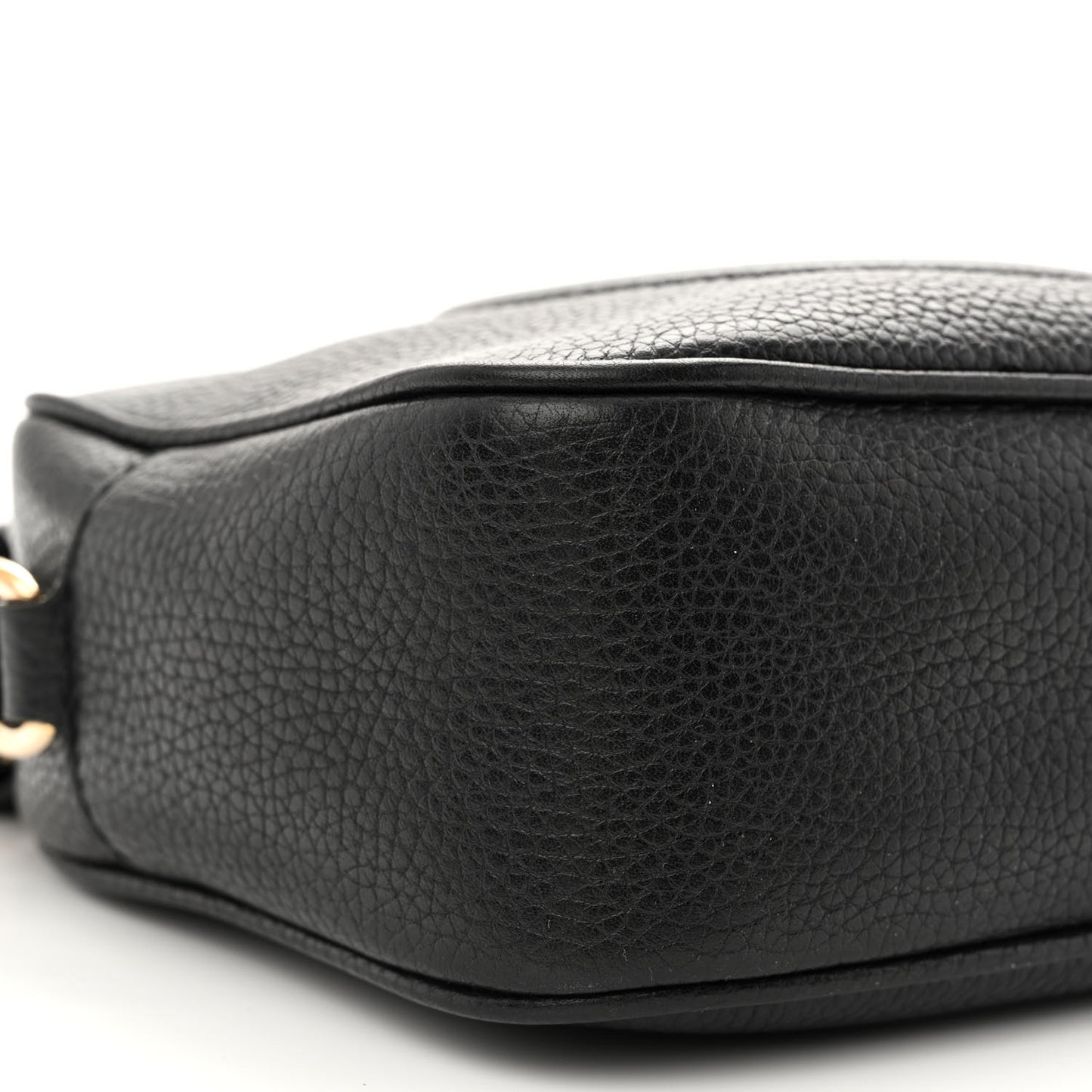 Pebbled Calfskin Small Soho Disco Bag Black