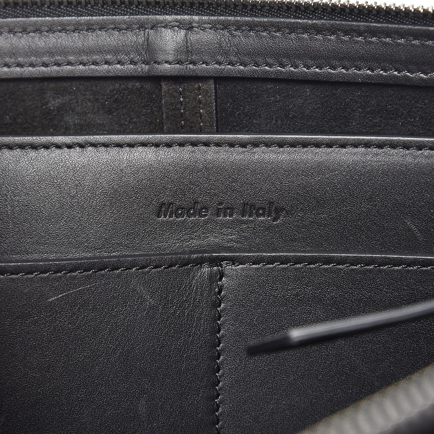 Natural Calfskin Tri-Fold Clutch on Chain Black