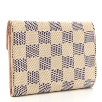 Louis Vuitton Damier Azur Victorine Wallet Rose Ballerine 3 of 8