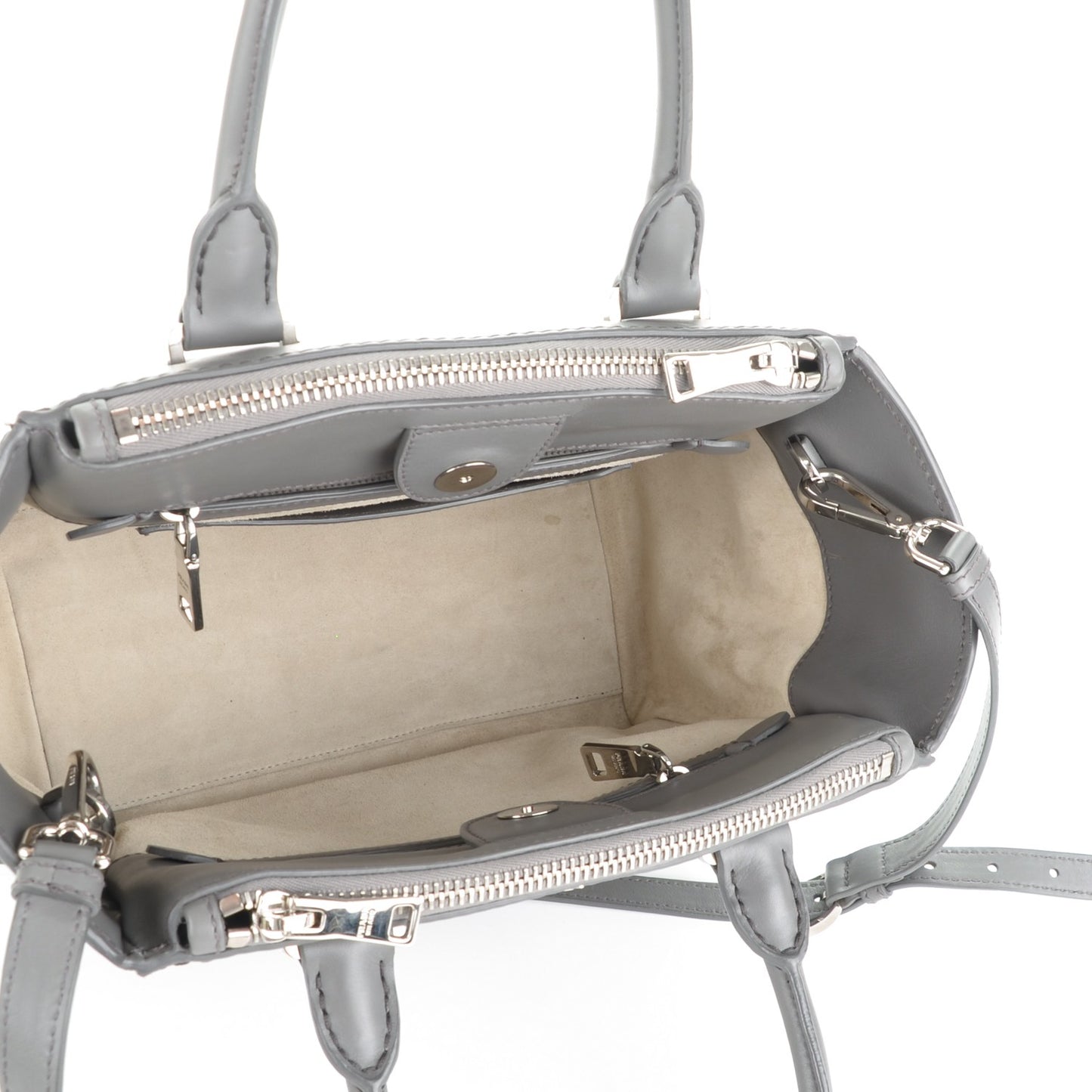 City Calf Medium Twin Pocket Tote Marmo