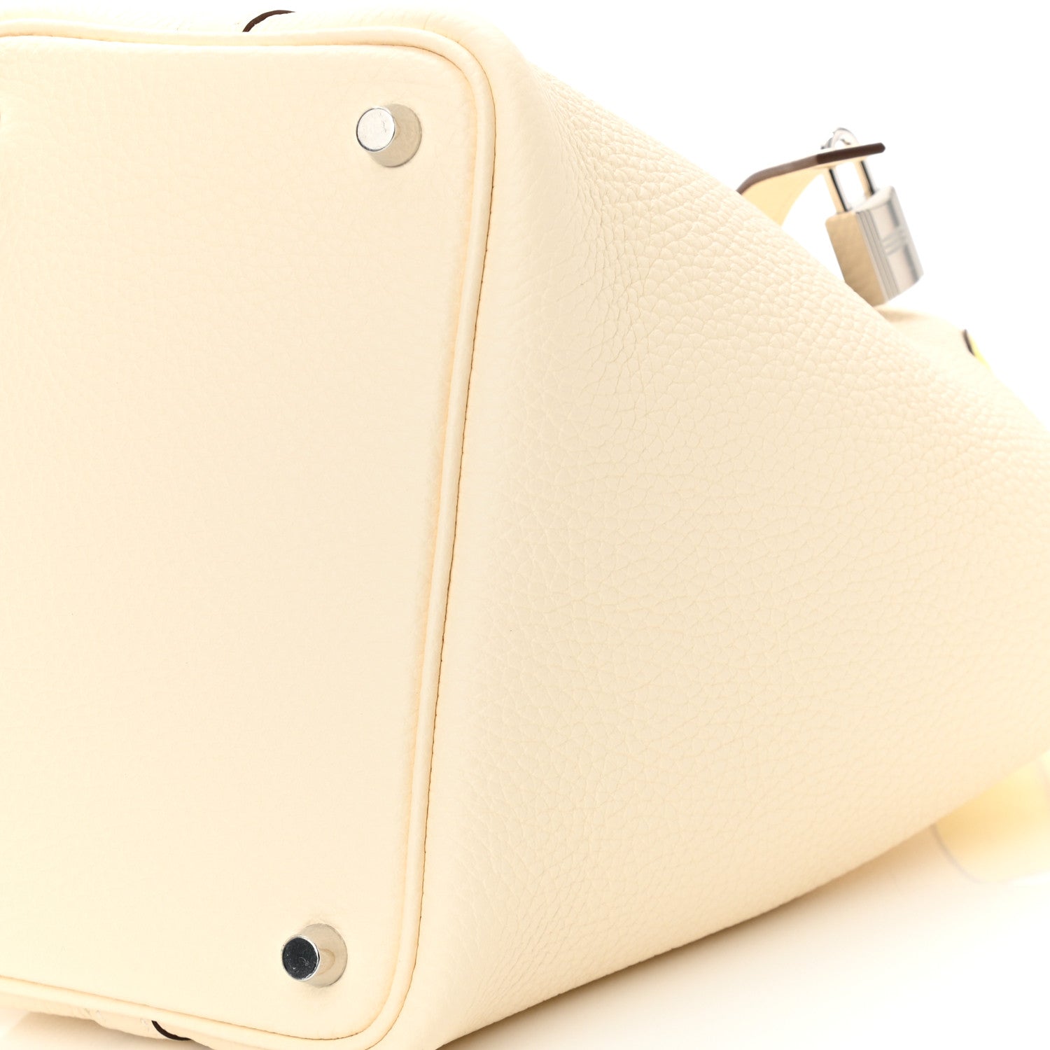Hermes Taurillon Clemence Ostrich Touch Picotin Lock 18 PM Nata Jaune Citron 10 of 11