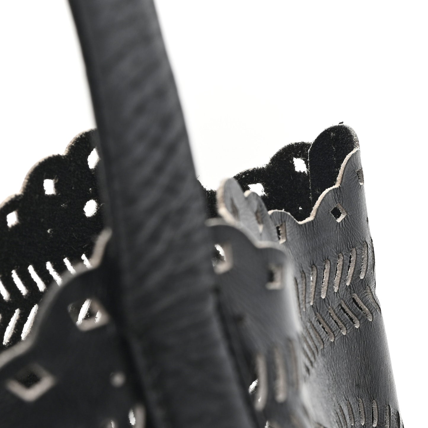 City Calf Laser Cut Tote Black