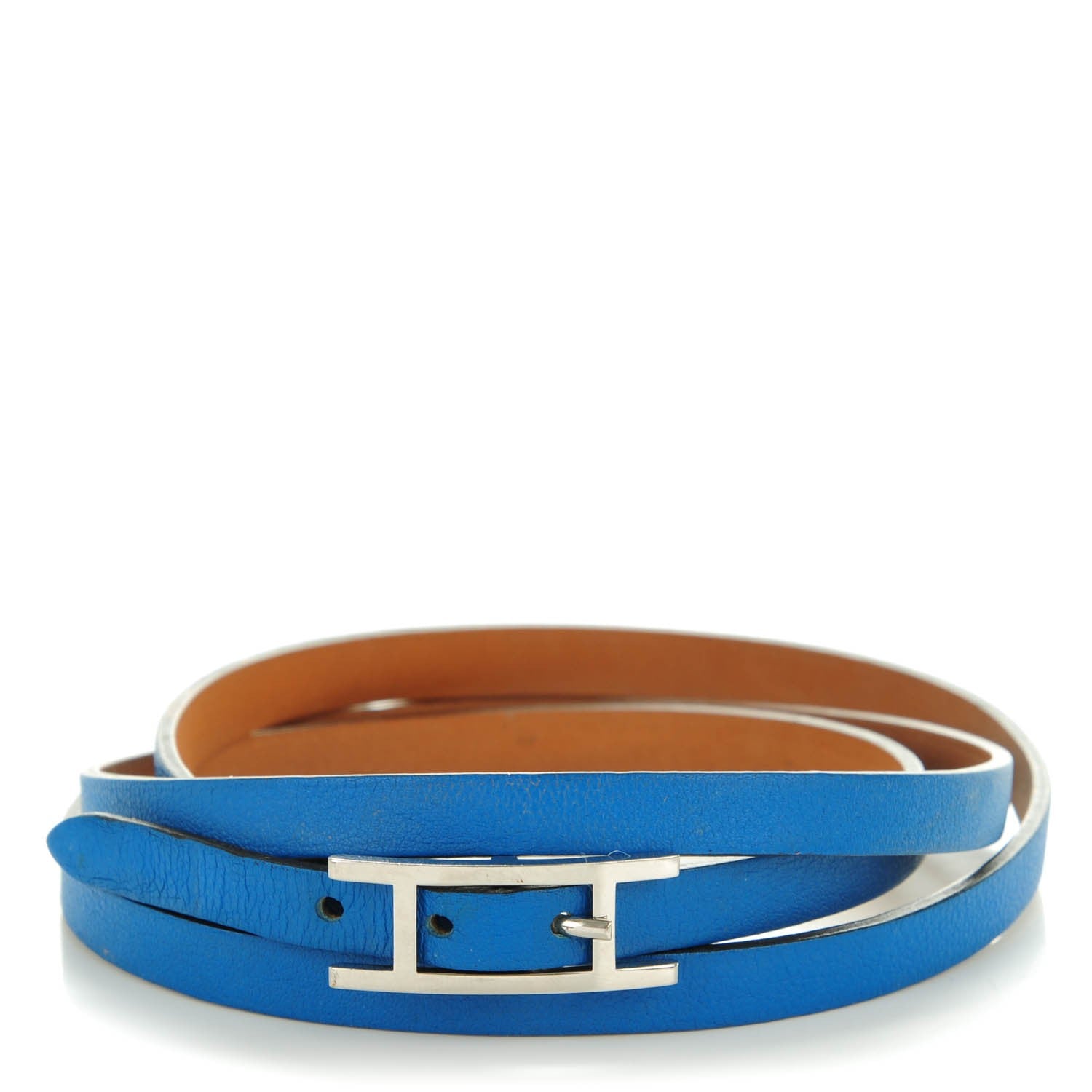 Hermes Swift Hapi 3 MM Triple Tour Wrap Bracelet L Mykonos 1 of 7