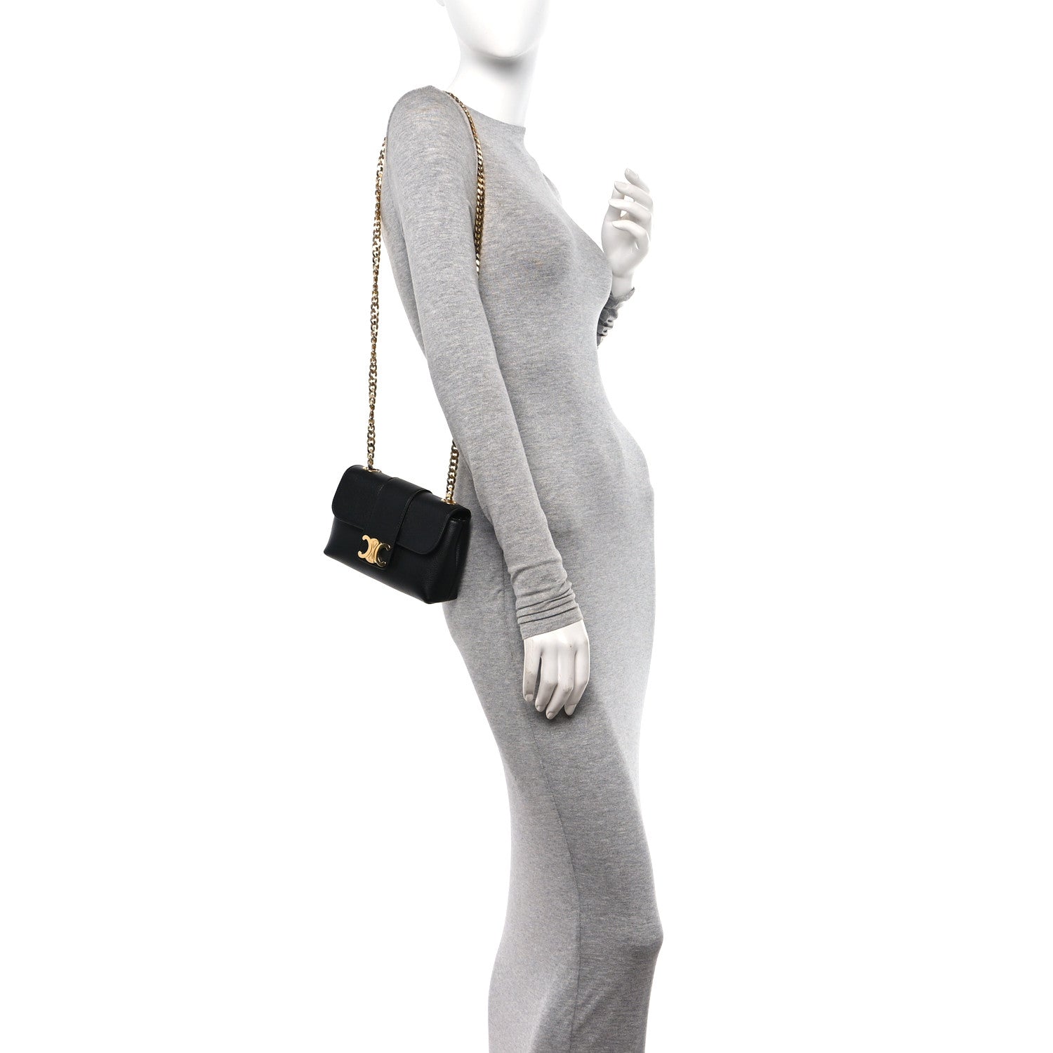 Celine Supple Calfskin Mini Victoire Bag Black 2 of 10