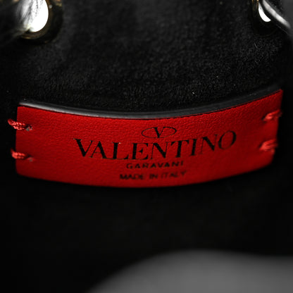 Valentino Garavani Grained Calfskin Rockstud Bucket Bag Black 6 of 9