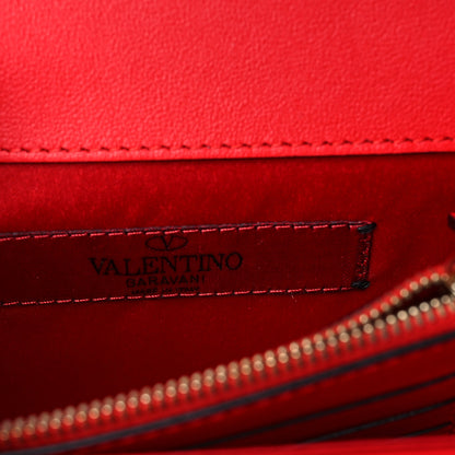 Valentino Garavani Vitello Rockstud Wallet On Chain Rouge Pur 5 of 7