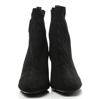 Hermes Knit Calfskin Volver Ankle Boots 39 Black 2 of 7