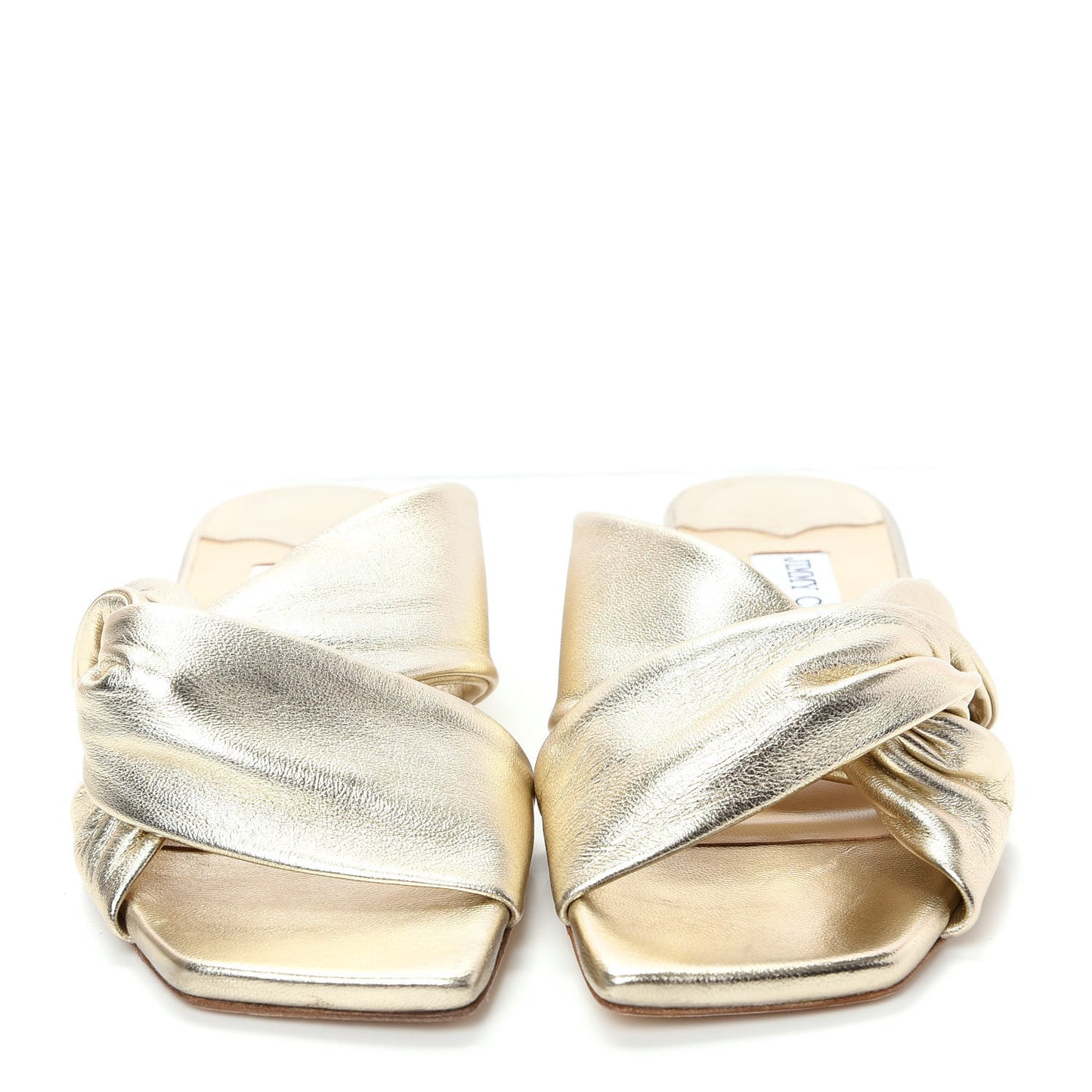 Metallic Nappa Narisa Flat Sandals 38.5 Champagne