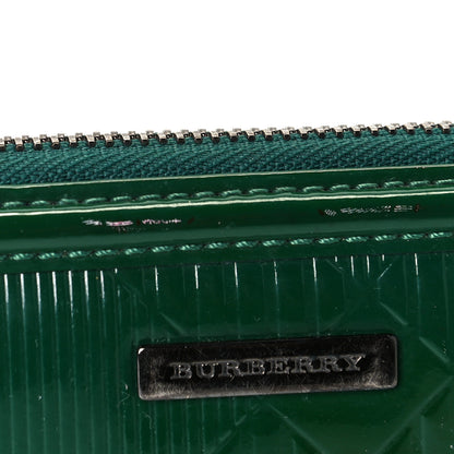 Burberry Patent Check Embossed Large Zip Around Wallet Veridian Green 6 of 10