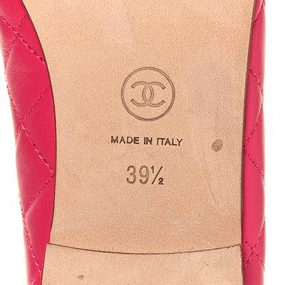 Chanel Lambskin Quilted CC Cap Toe Ballerina Flats 39.5 Pink 6 of 8