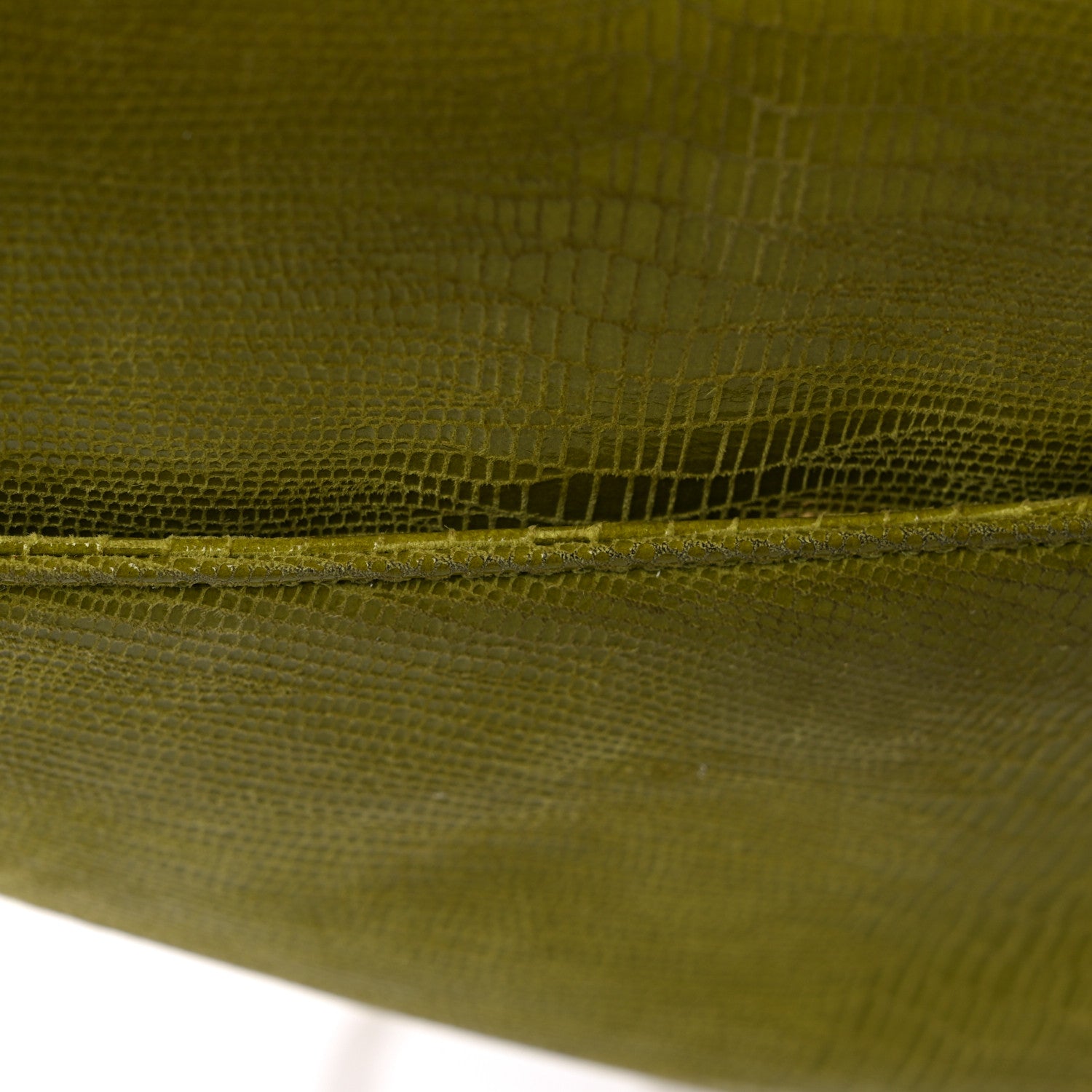 Christian Dior CHRISTIAN DIOR Lizard Saddle Bag Green 15 of 17