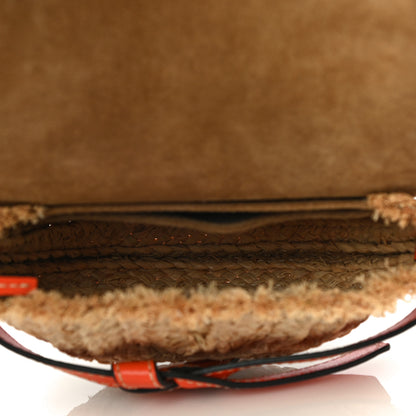 Loewe Calfskin Raffia Mini Gate Crossbody Bag Light Natural Orange 5 of 12