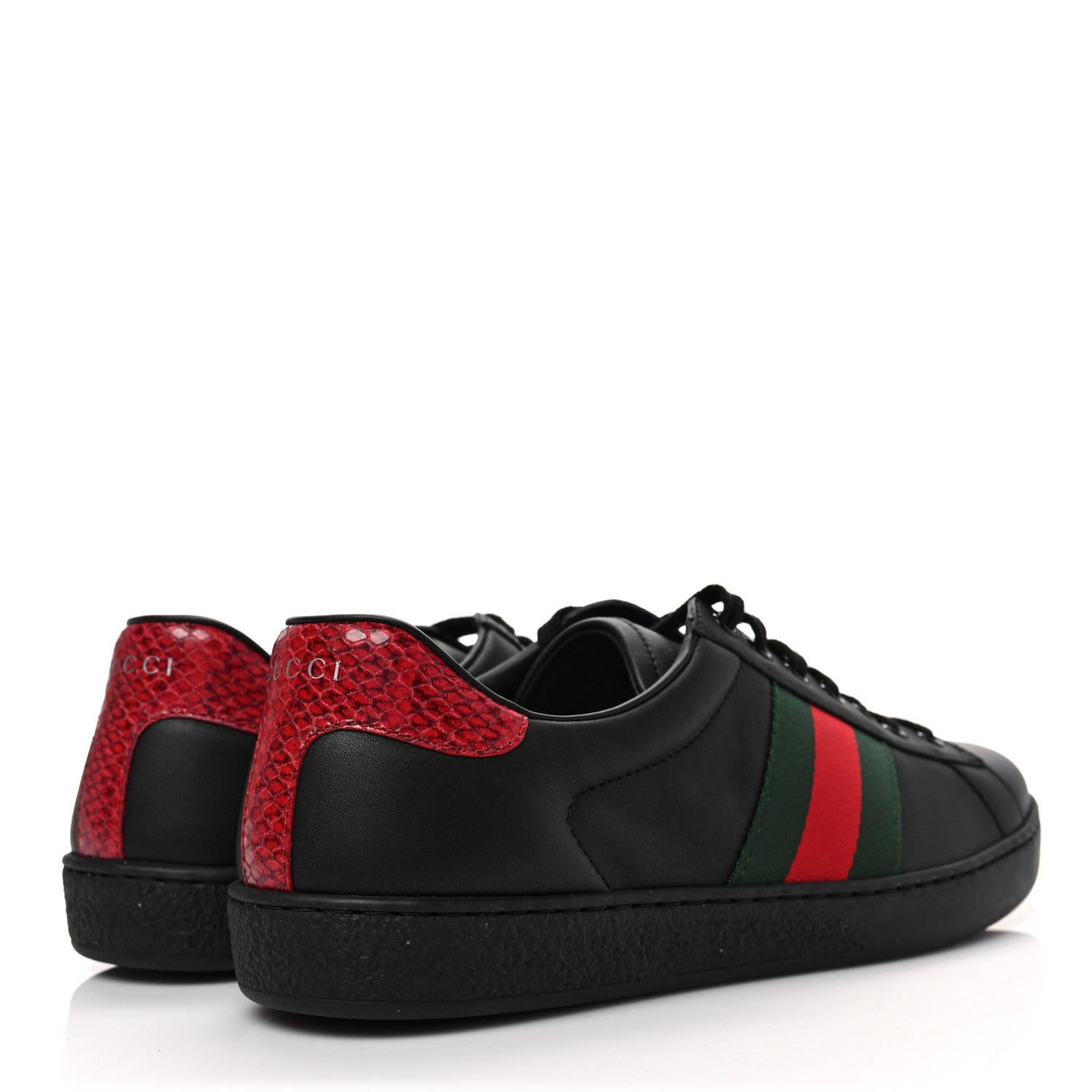 Gucci Miro Soft Calfskin Ayers Web Mens Ace Sneakers 8 Black Rosso 4 of 9