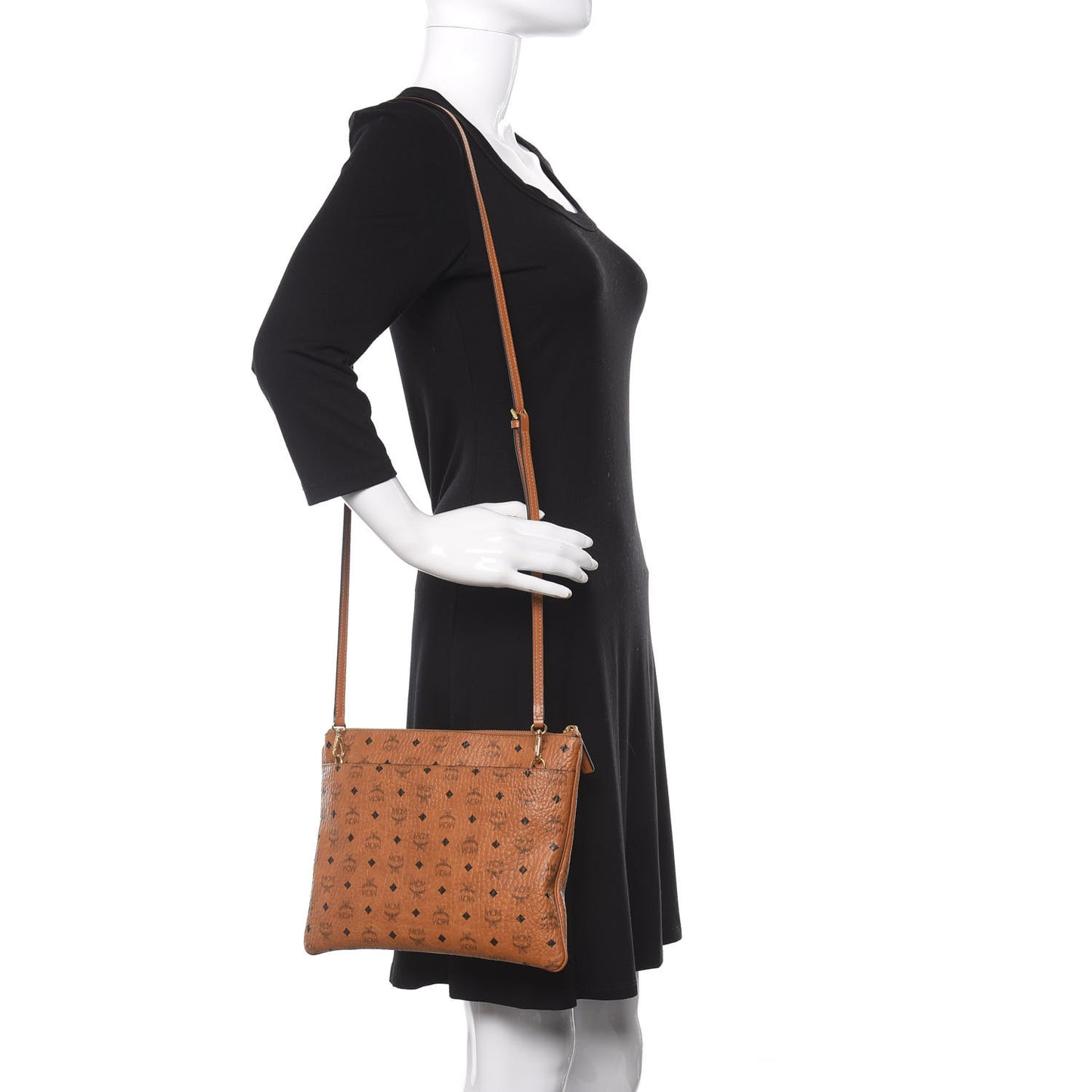 Visetos Medium Crossbody Pouch Cognac