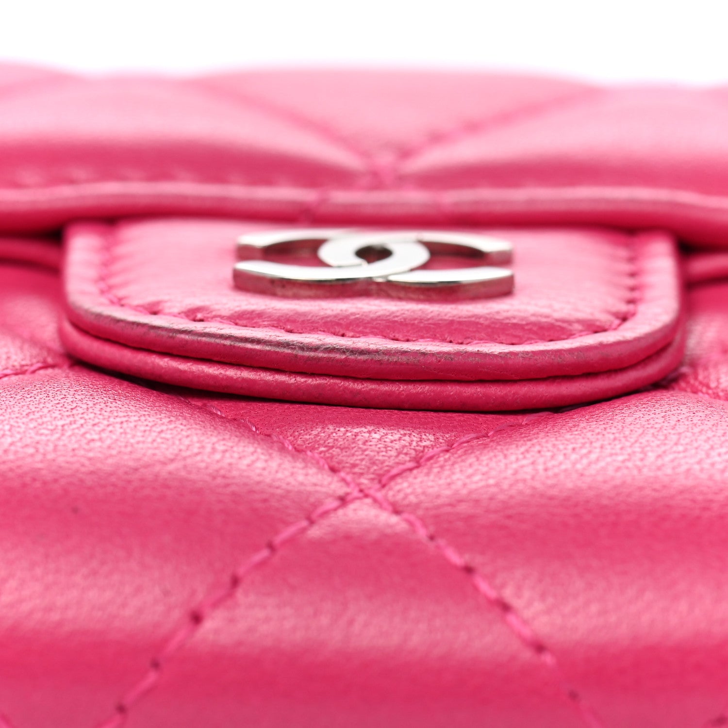 Chanel Lambskin Quilted Flap Card Holder Wallet Pink 10 of 14