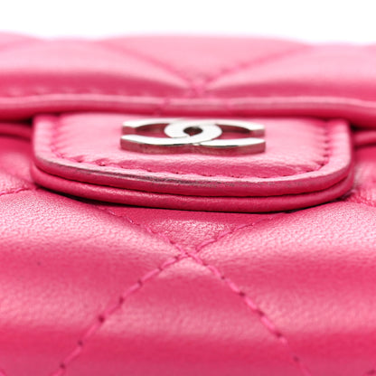 Chanel Lambskin Quilted Flap Card Holder Wallet Pink 10 of 14