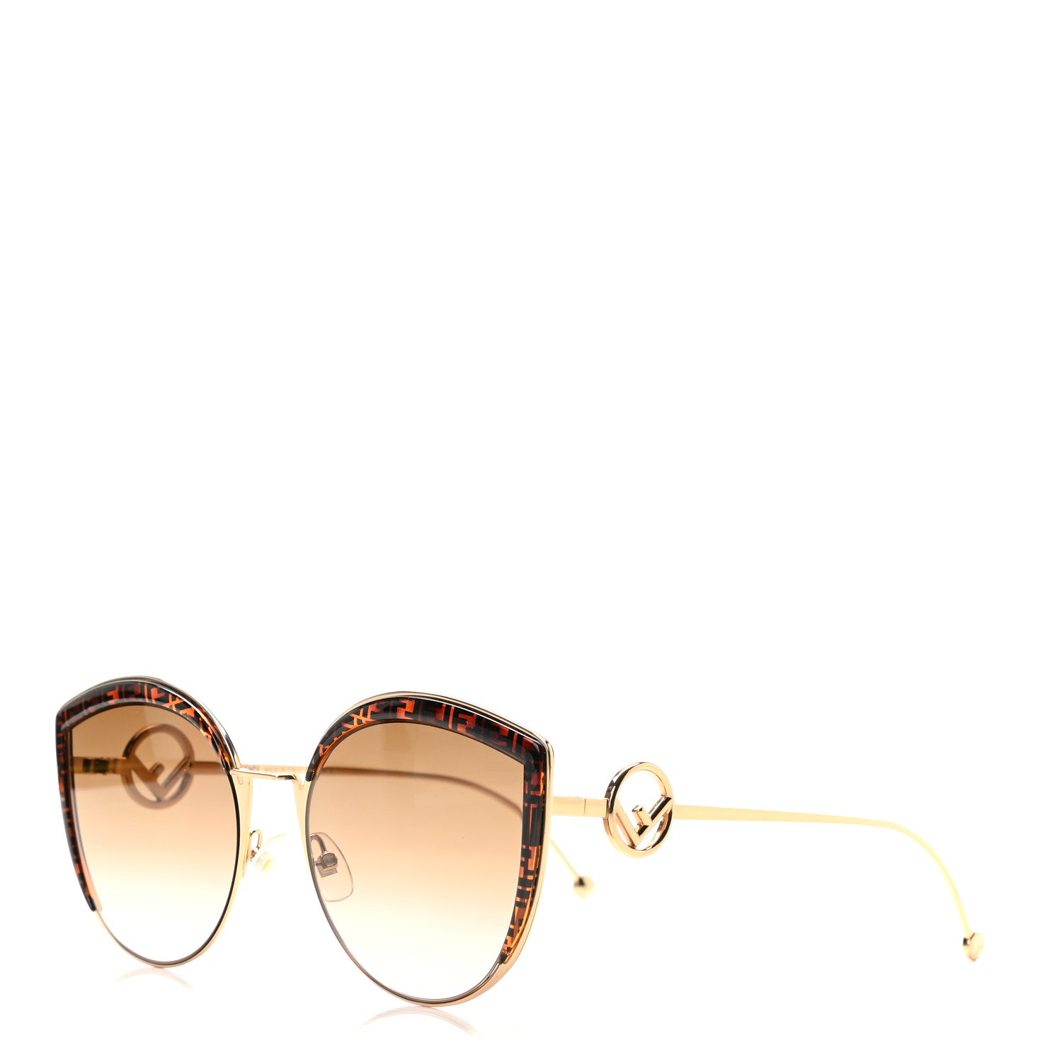Fendi Metal Acetate F is Fendi FF Cat Eye Sunglasses FF 0290/S Gold 1 of 7