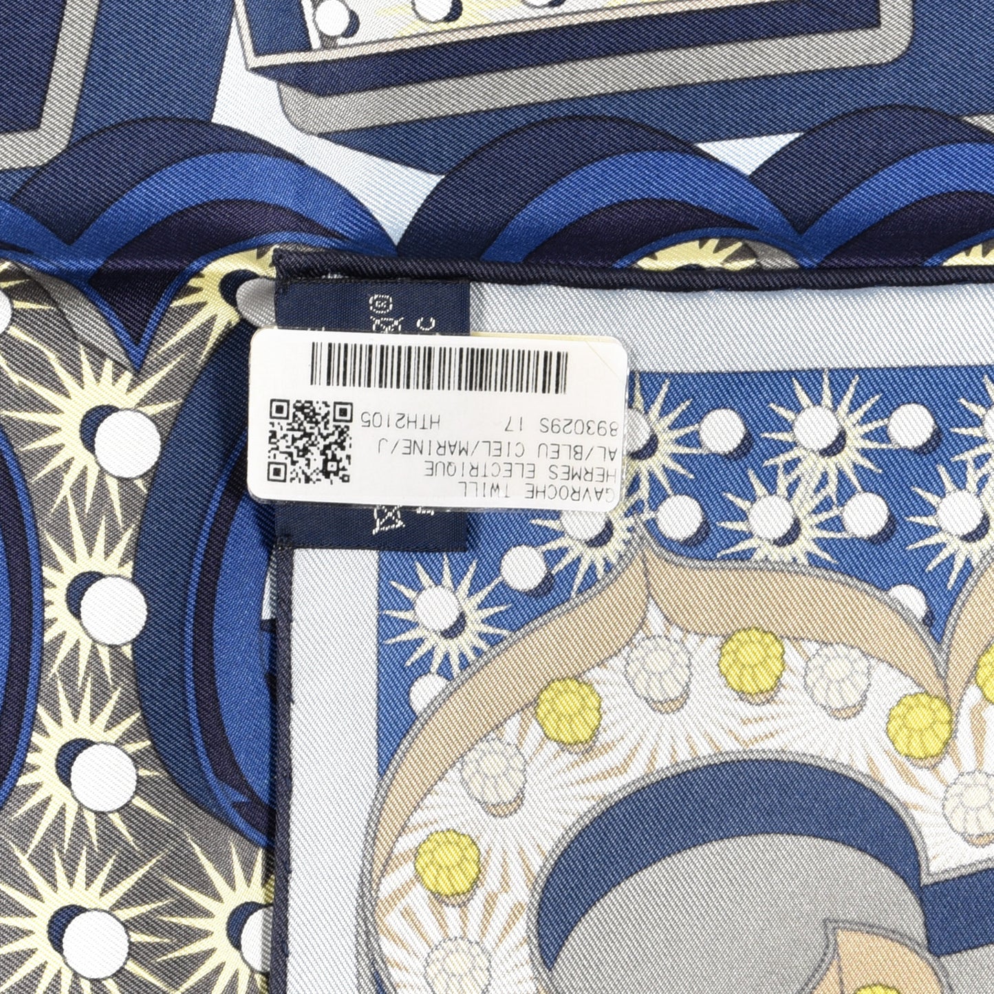 Silk Electrique Pocket Square Bleu Ciel Marine