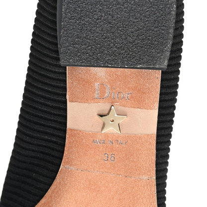 Christian Dior Fabric Ribbon Embroidered J'Adior Ballet Flats 36 Black 9 of 10