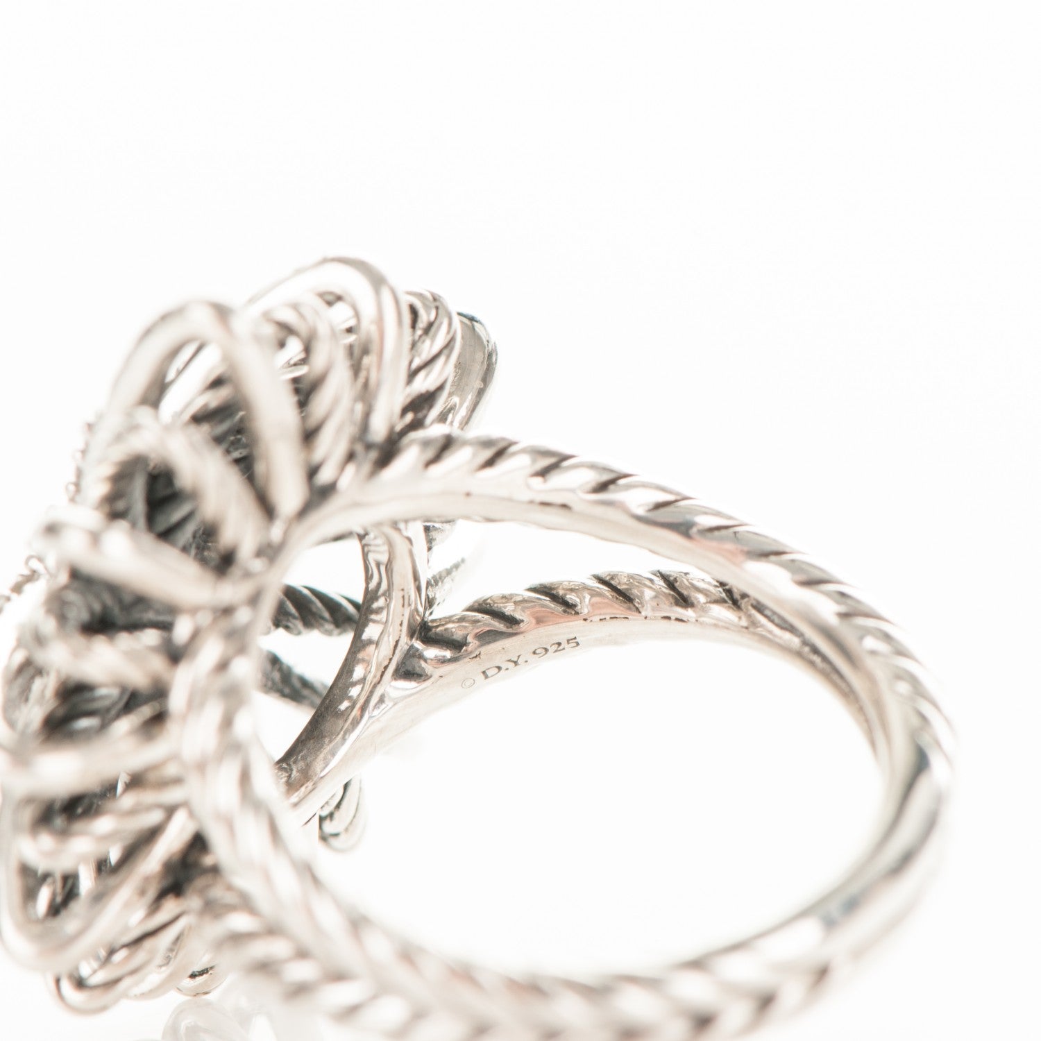 David Yurman Sterling Silver Diamond 25mm Starburst Ring 57 8 5 of 5