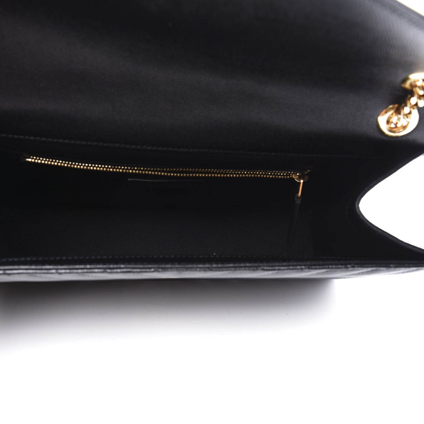Grain De Poudre Matelasse Chevron Large Monogram Satchel Black