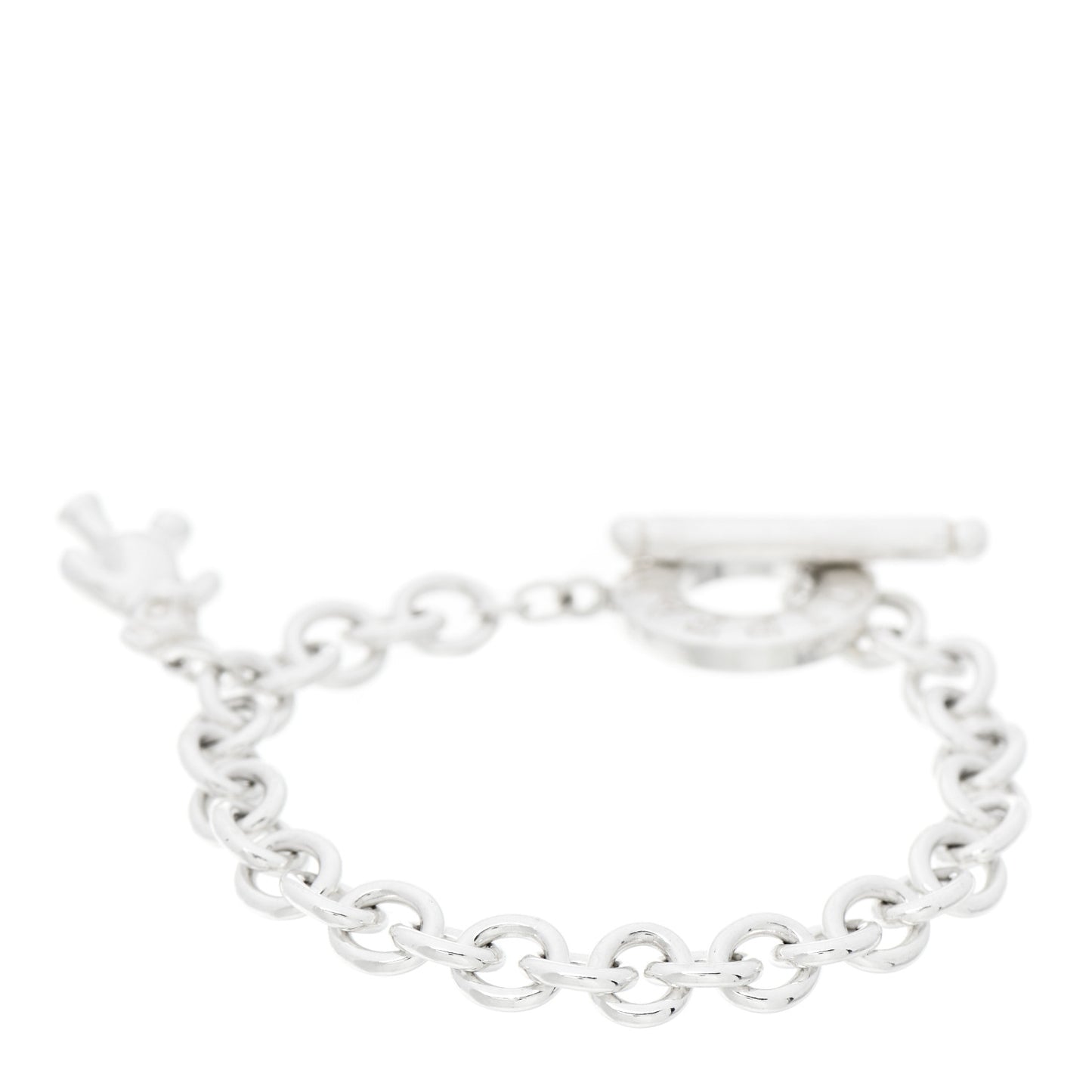 Sterling Silver Bear Charm Toggle Bracelet