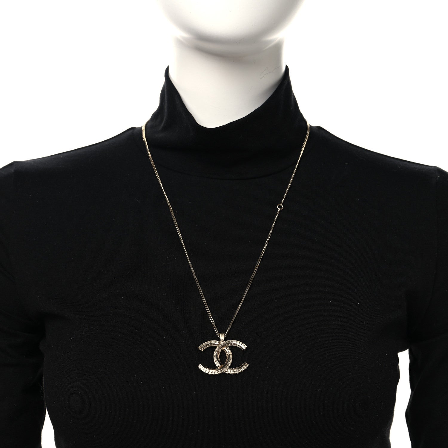 Chanel Metal Quilted CC Necklace Gold 2 of 4
