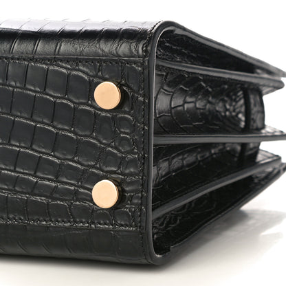 Saint Laurent Calfskin Crocodile Embossed Nano Sac De Jour Black 10 of 10