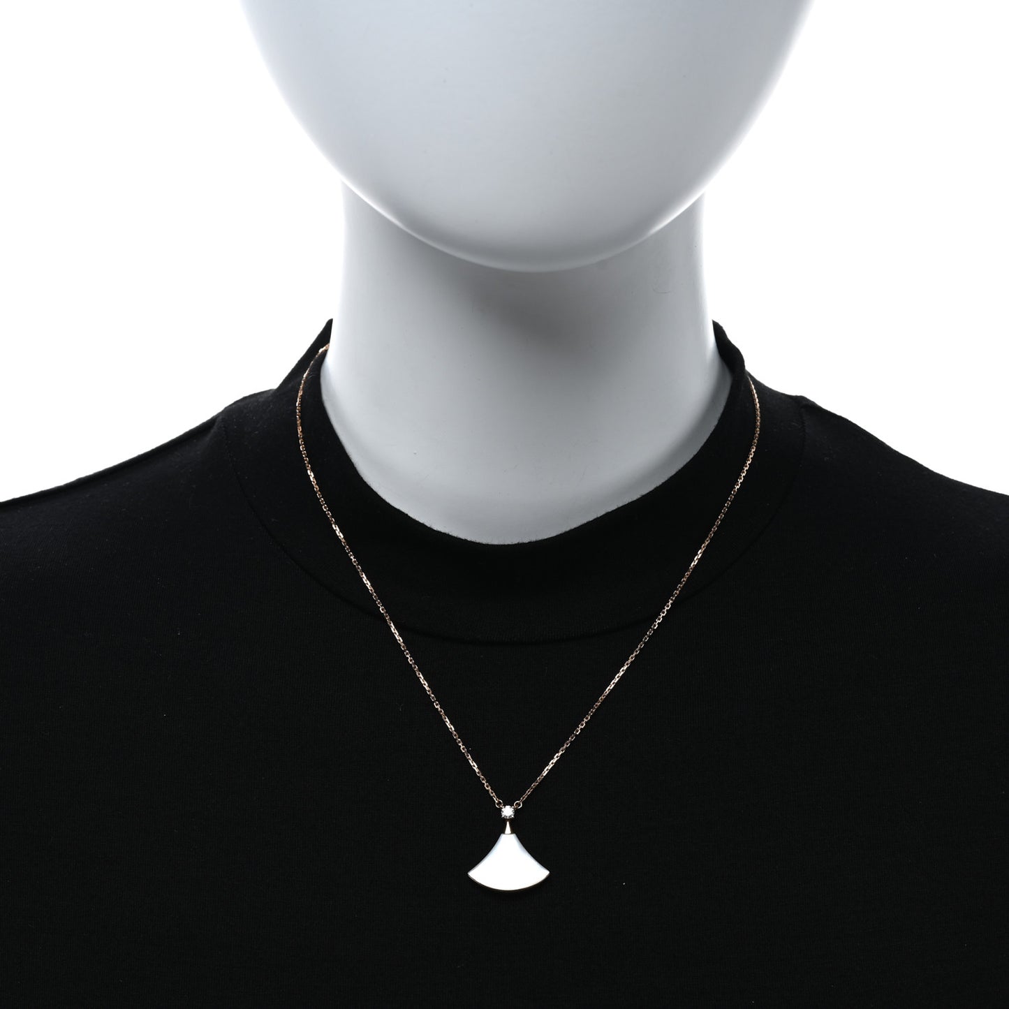 18K Rose Gold Diamond Mother of Pearl Divas' Dream Pendant Necklace