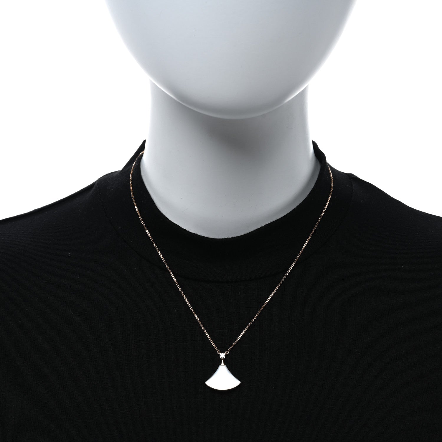 Bulgari 18K Rose Gold Diamond Mother of Pearl Divas' Dream Pendant Necklace 2 of 4