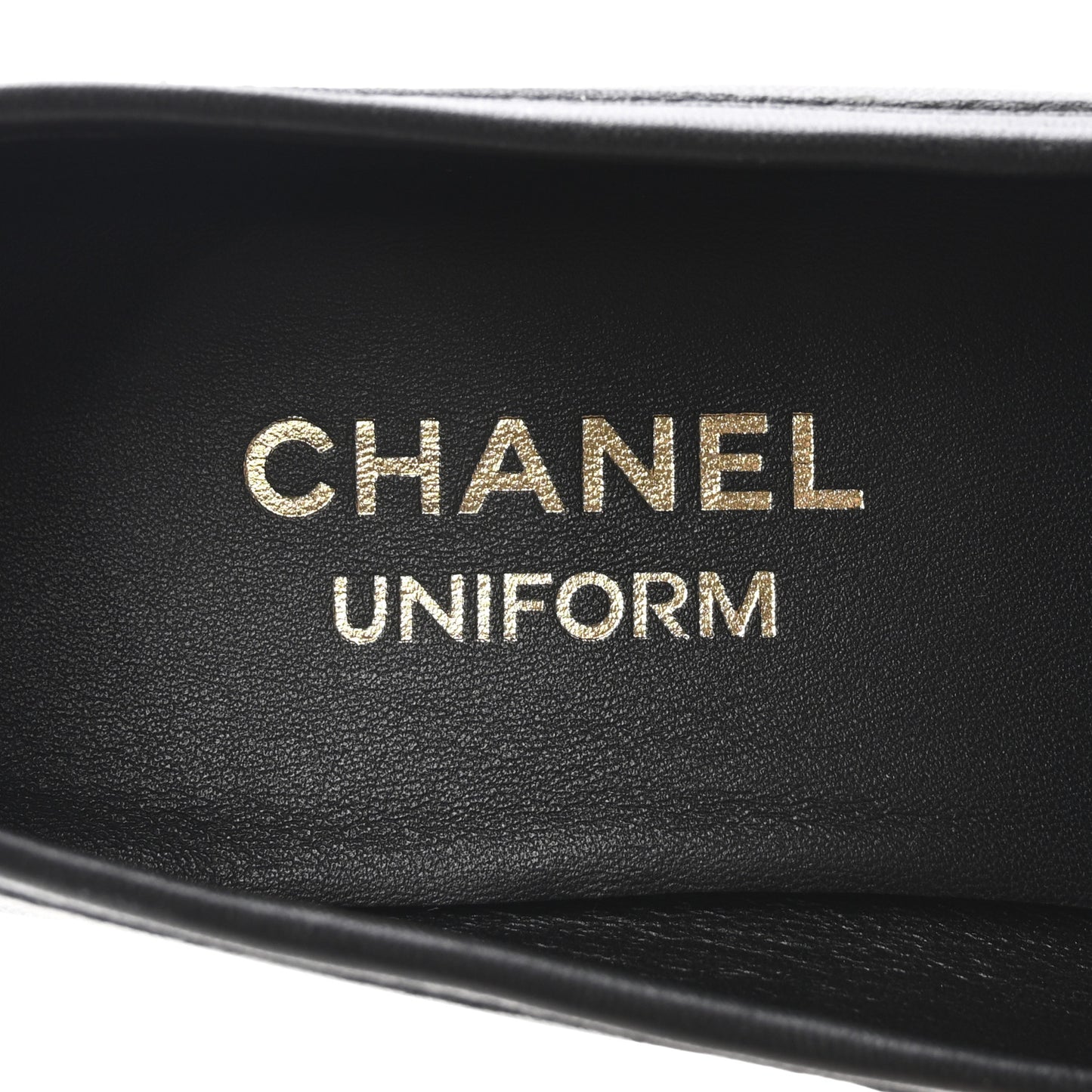 Calfskin Womens Stitched CC Loafers 37.5 Black