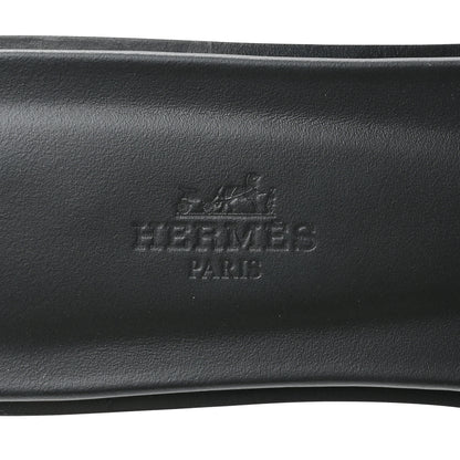 Hermes Box Calfskin Oran Sandals 38.5 Black 7 of 8