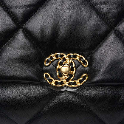 Chanel Goatskin Quilted Maxi 19 Flap Black 9 of 10