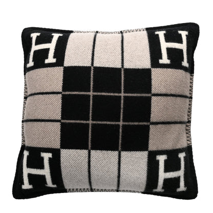 Hermes Wool Cashmere Avalon III Pillow PM Ecru Black 2 of 3