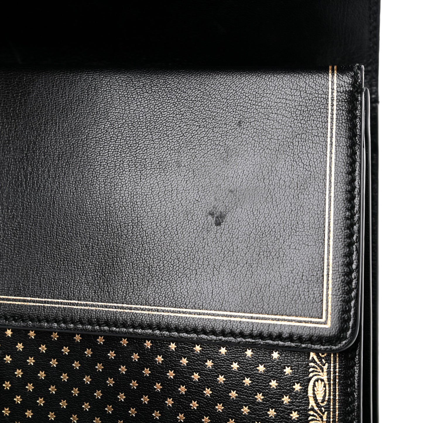 X SEGA Calfskin GUCCY Stars Medium Dionysus Shoulder Bag Black Gold