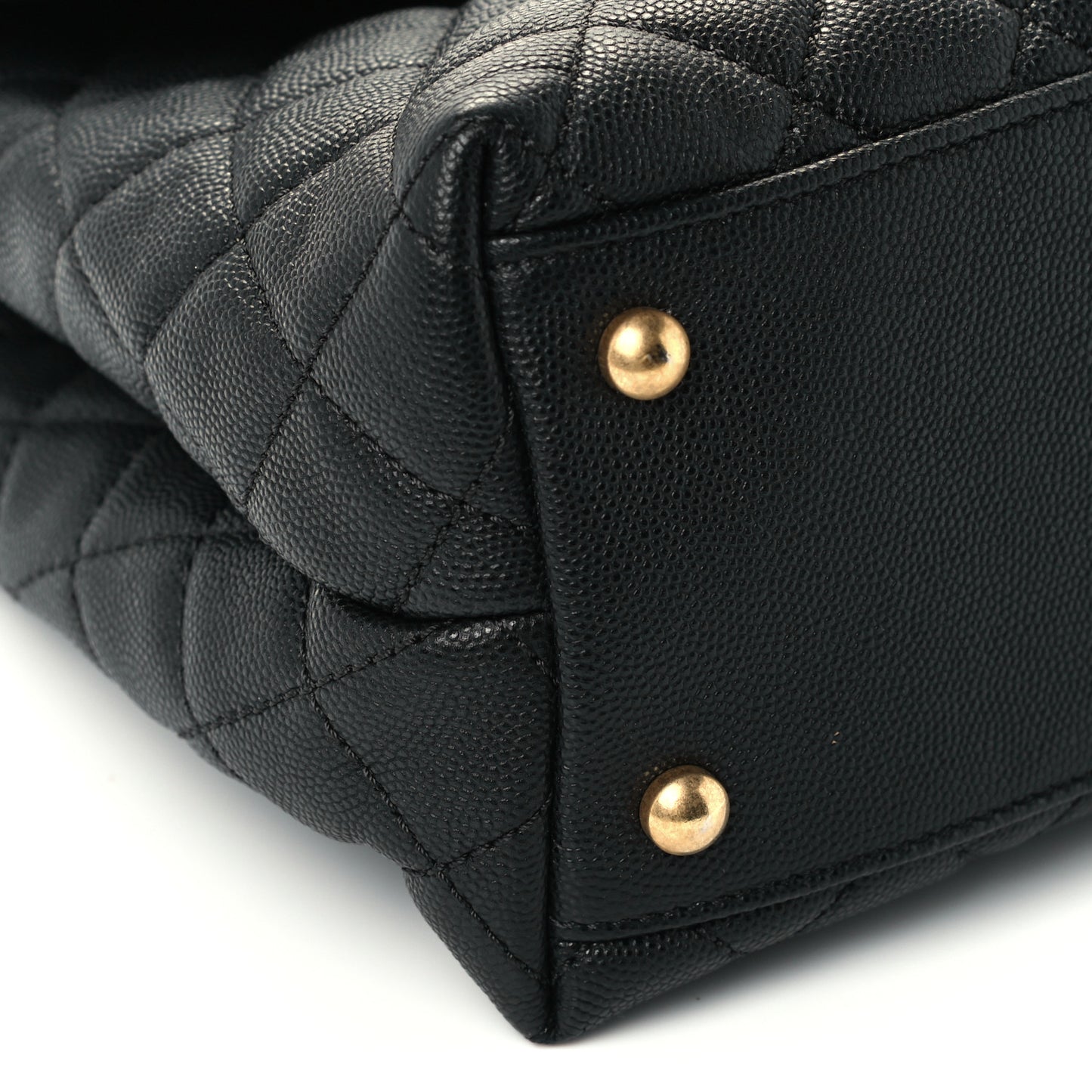 Caviar Quilted Medium Coco Handle Flap Black