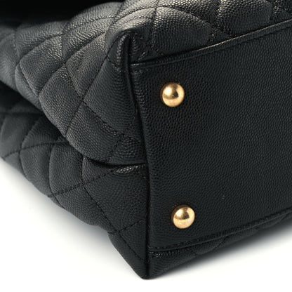 Chanel Caviar Quilted Medium Coco Handle Flap Black 10 of 12