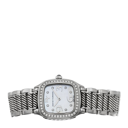 David Yurman Stainless Steel Diamond Bezel Mother of Pearl 25mm Thoroughbred Quartz Watch 2 of 5