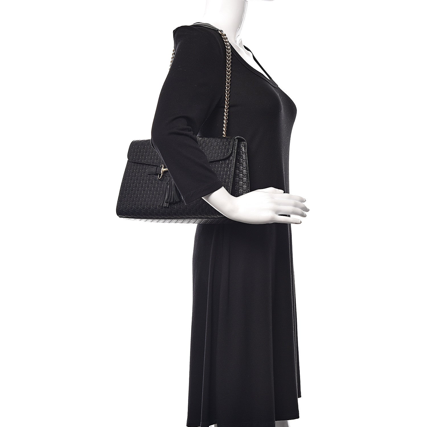Gucci Microguccissima Medium Emily Chain Shoulder Bag Black 2 of 14