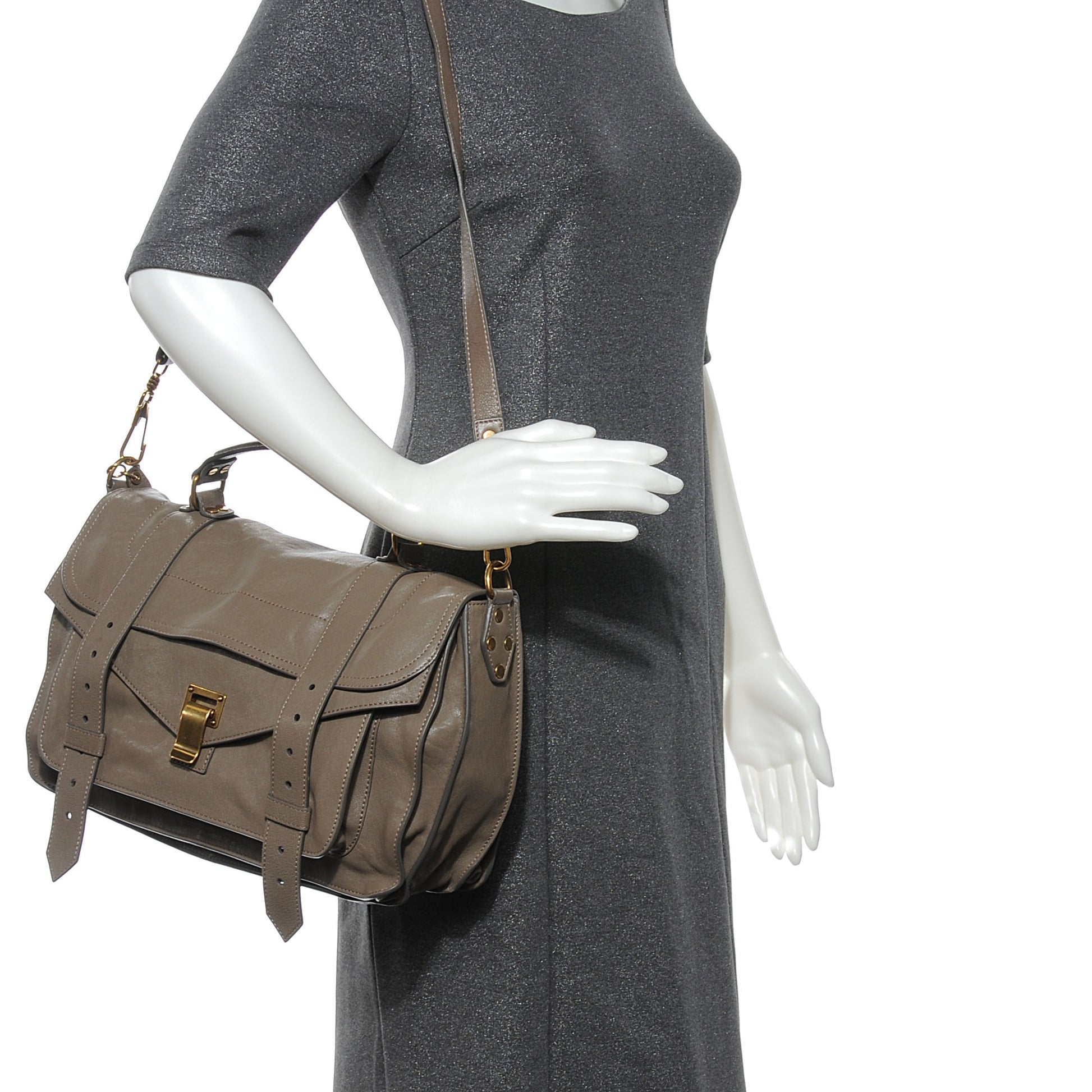 Proenza Schouler Lambskin PS1 Medium Satchel Smoke 2 of 9