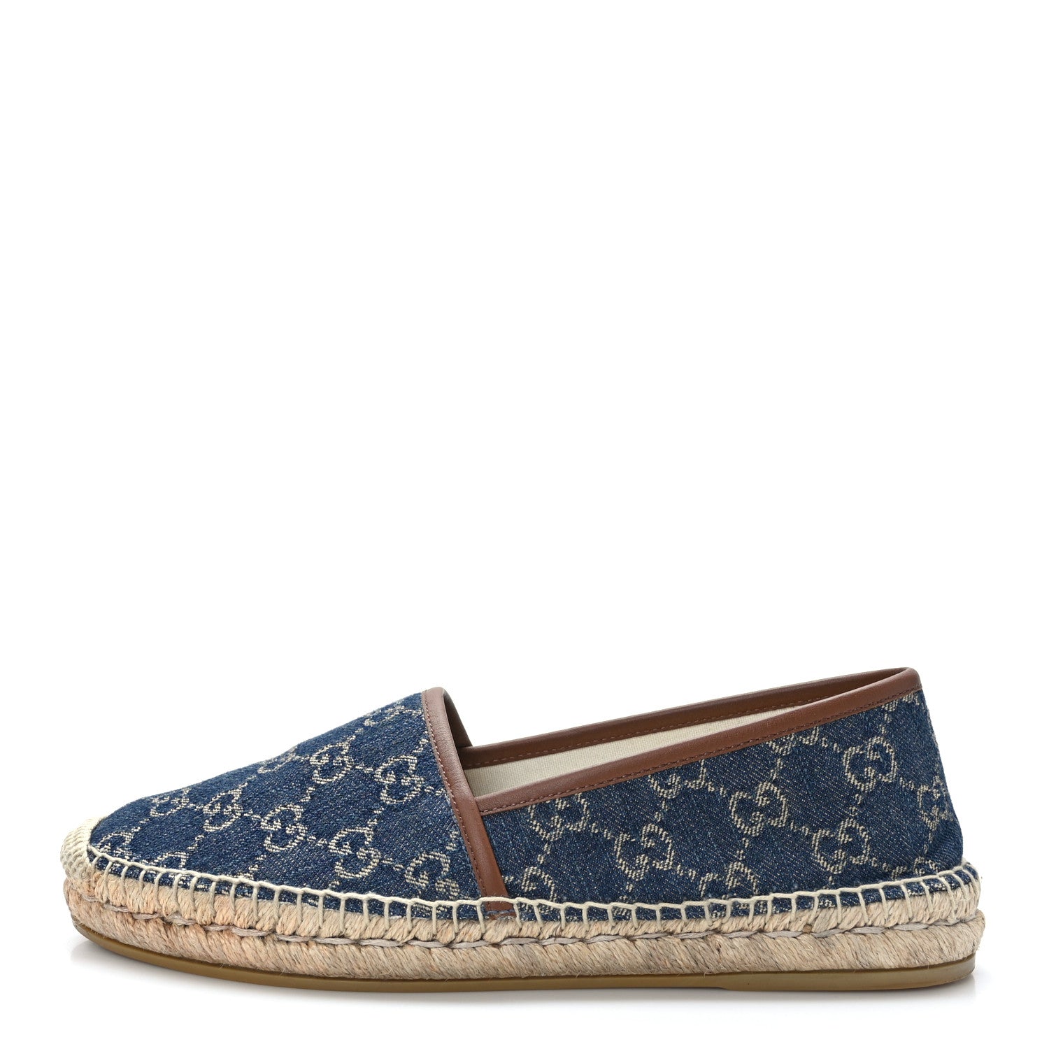 Gucci Denim GG Monogram Espadrilles 40 Blue Tea Cuir 1 of 8