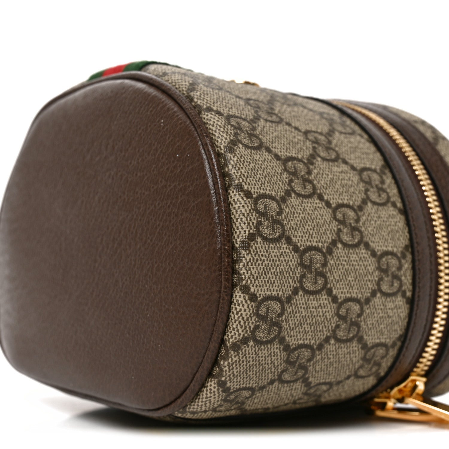 Gucci GG Supreme Monogram Textured Calfskin Web Ophidia Vanity Cosmetic Case Beige Ebony New Acero 9 of 9